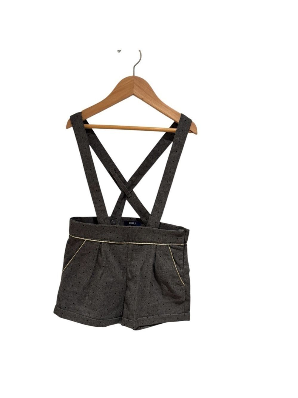 OKAIDI Charming Gray Kids' Suspender Overall Shorts